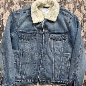 Old Navy Blue Denim Jacket with Cream Sherpa Lining